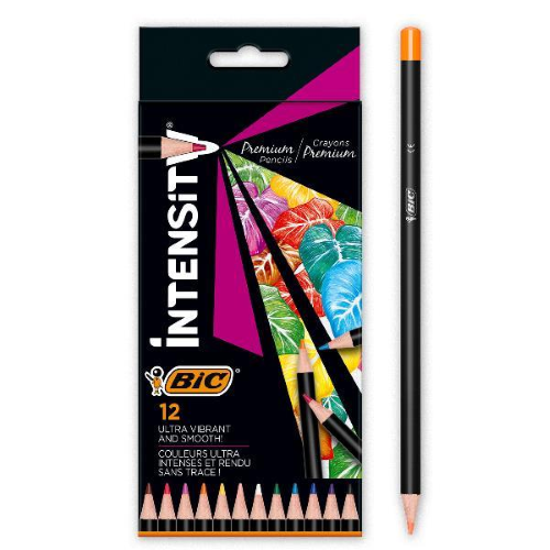 BIC INTENSITY PASTELLI MINA 3.3 mm COLORI ASSORTITI CONF 12 Pz.